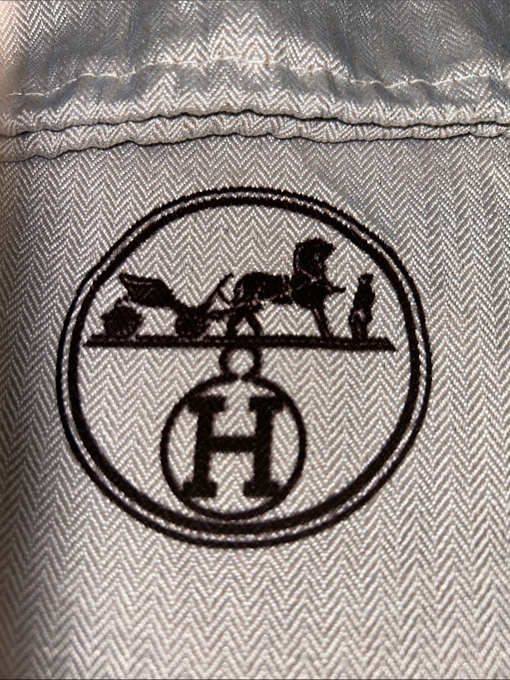 Hermes Beige Canvas Dust Bag with Logo